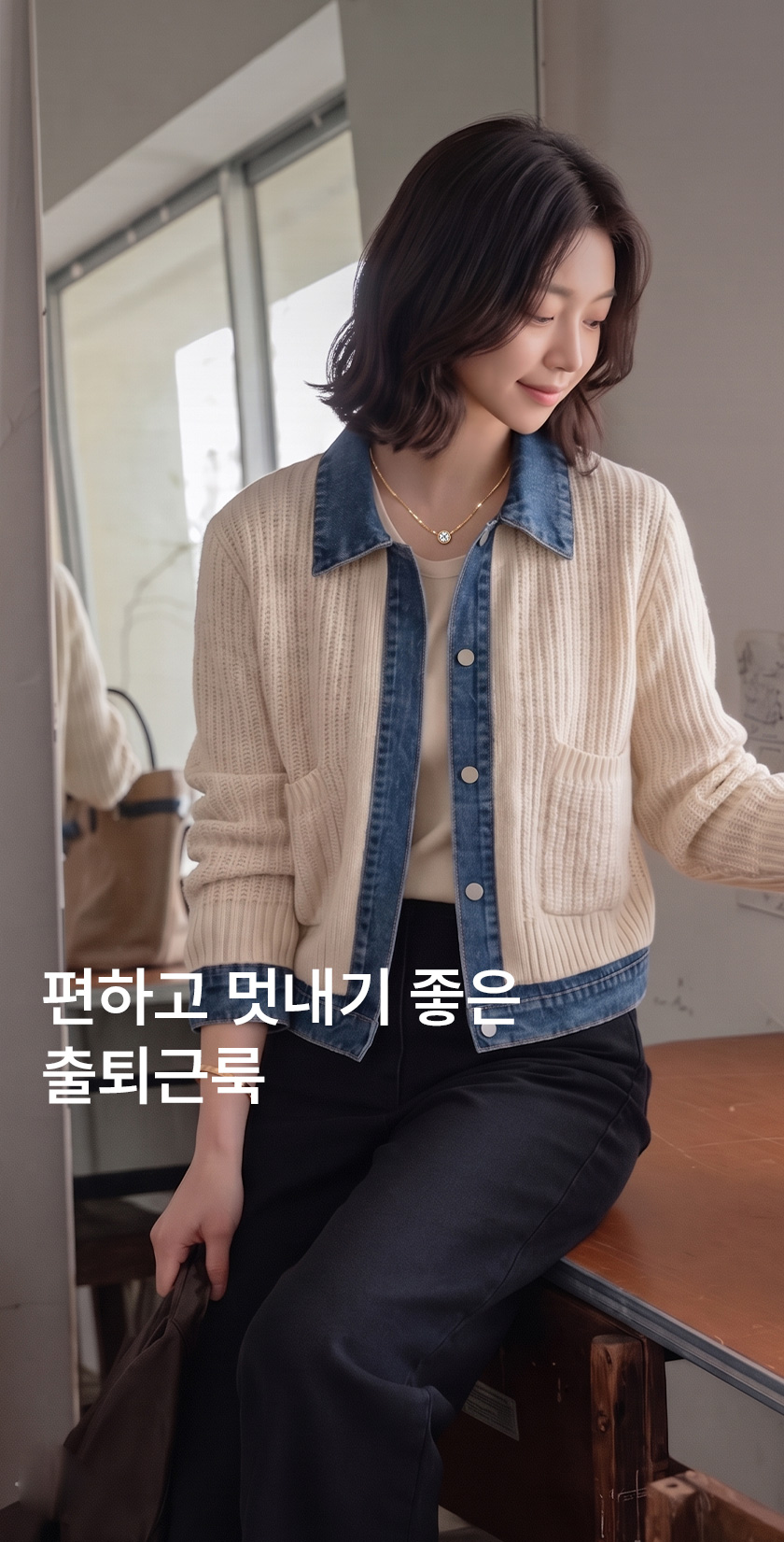 6_데님 배색 포켓 셔츠 가디건