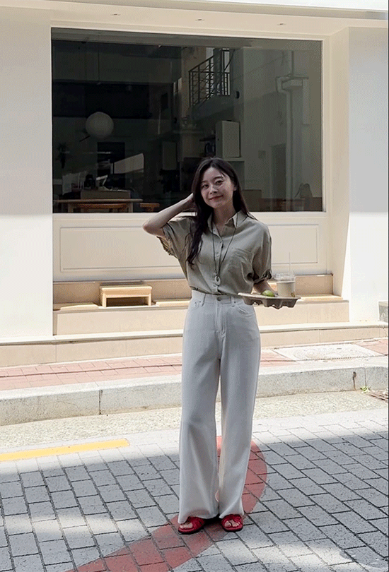 라이트 코튼 롤업 셔츠