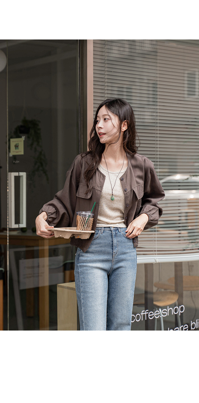 로렌 노카라 린넨 셔츠 나시세트