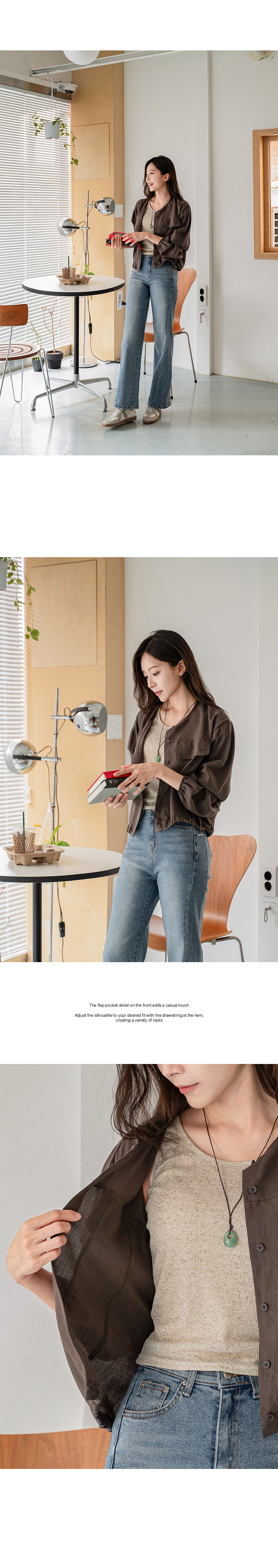 로렌 노카라 린넨 셔츠 나시세트