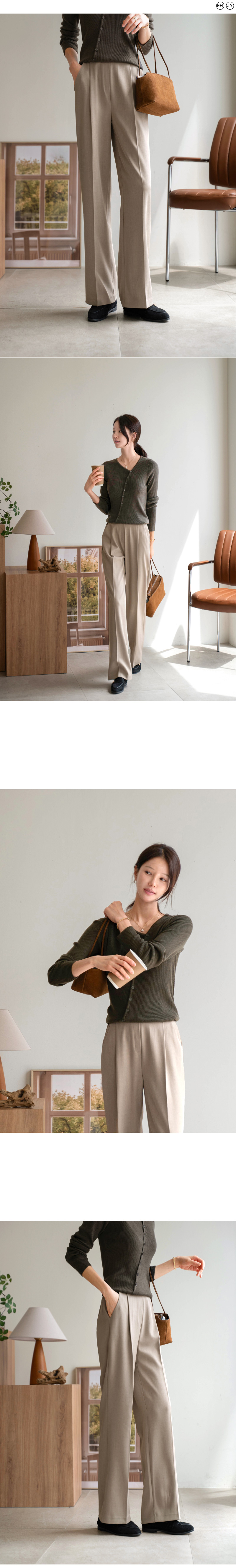 데일리 핀턱 뒷밴딩 슬랙스