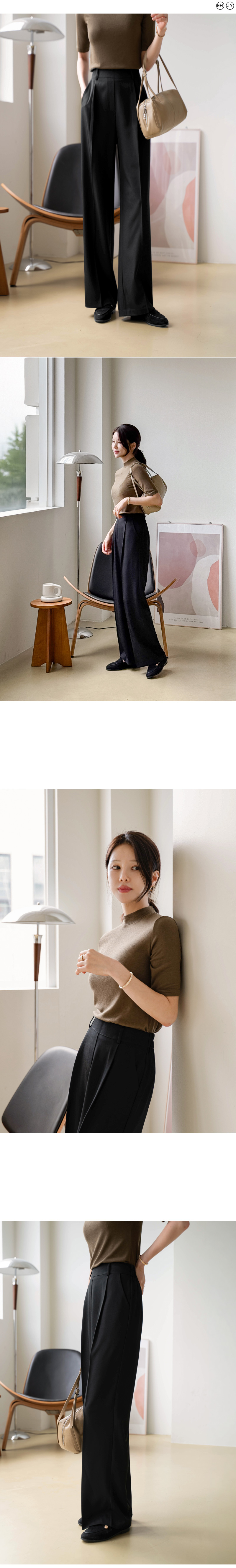 데일리 핀턱 뒷밴딩 슬랙스