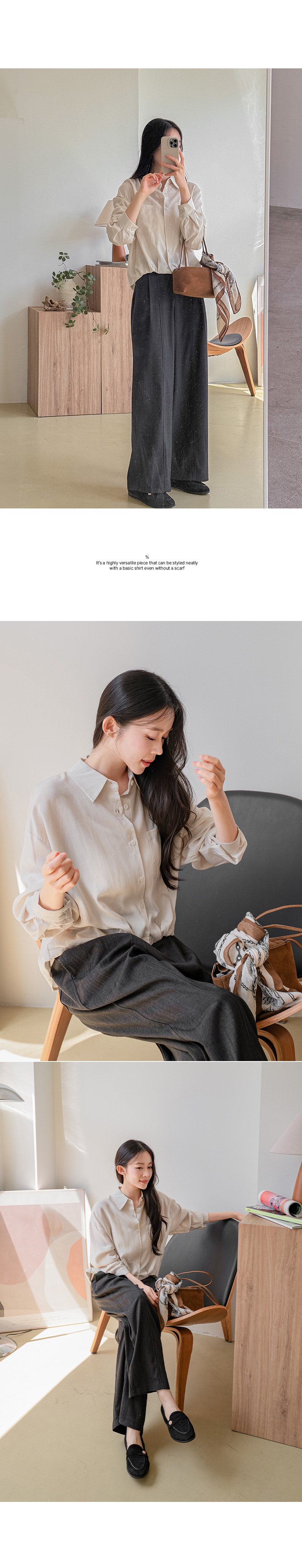 소프트 언발 스카프 세트 셔츠