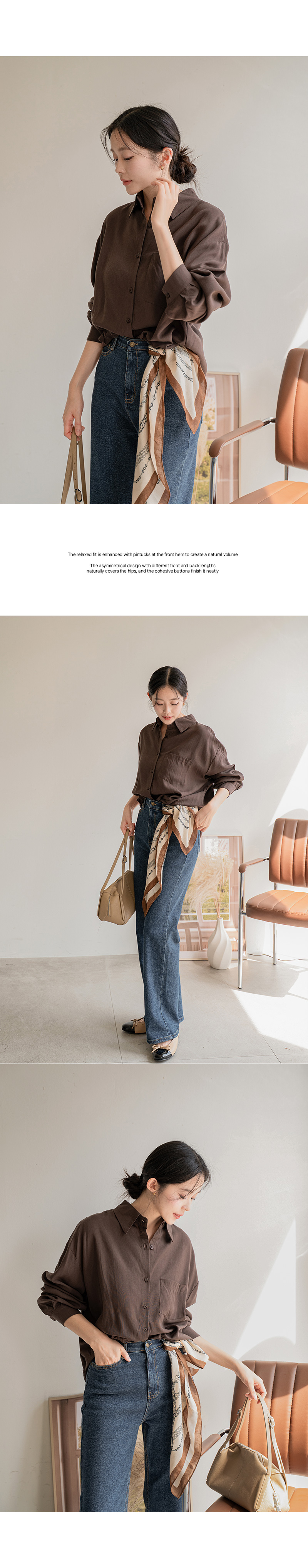 소프트 언발 스카프 세트 셔츠