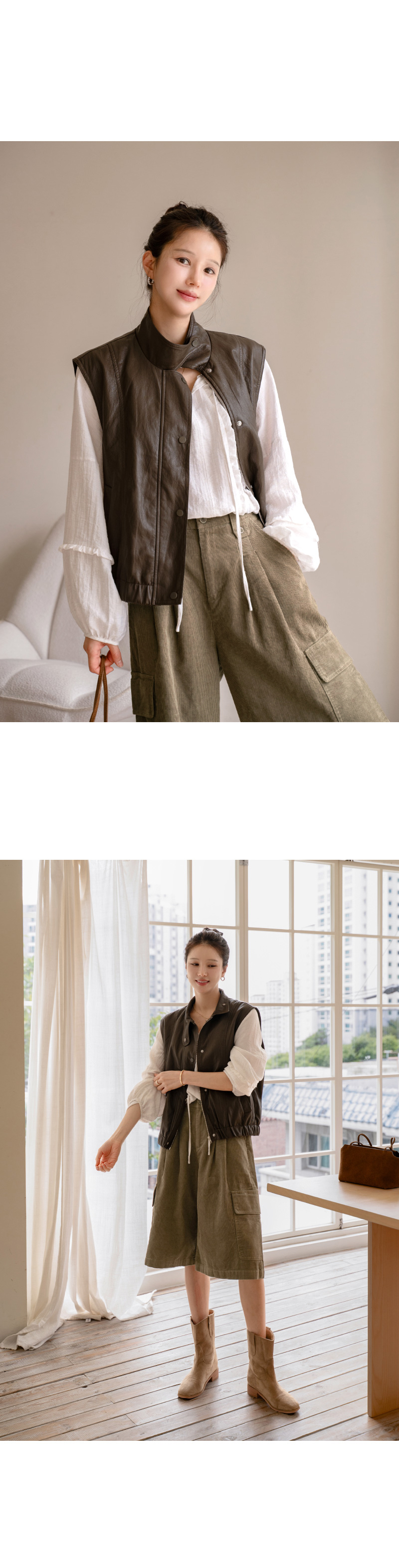 골덴 카고 벨트 세트 버뮤다 팬츠