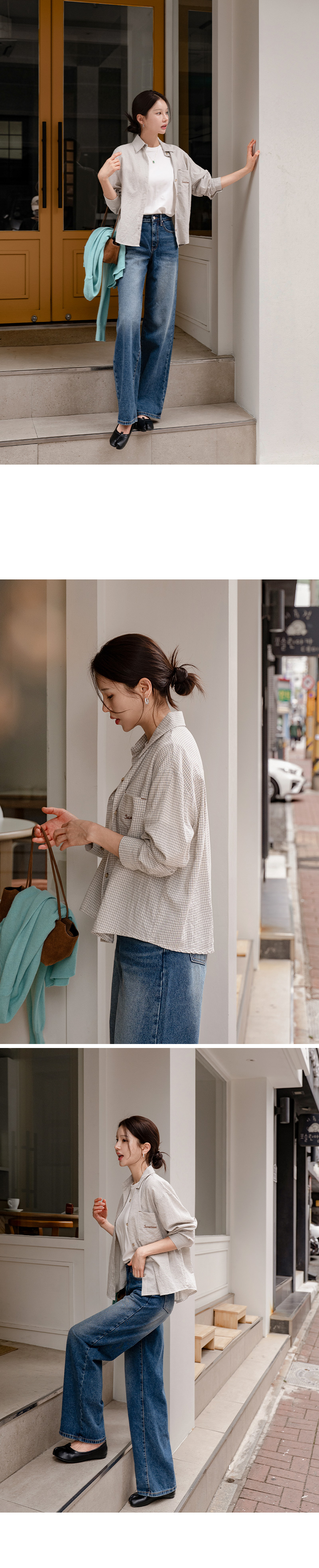 체크 포켓 포인티 셔츠