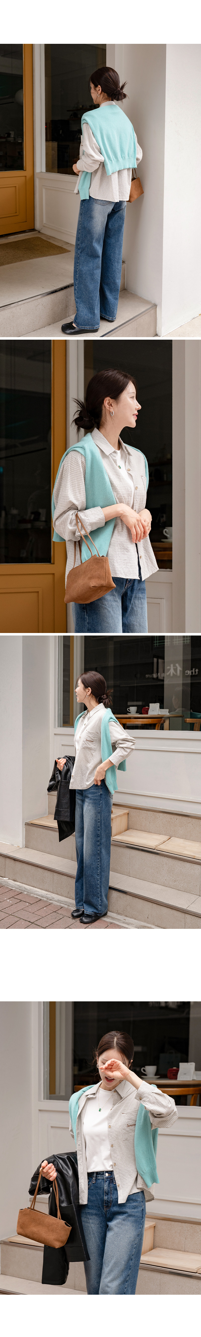 체크 포켓 포인티 셔츠
