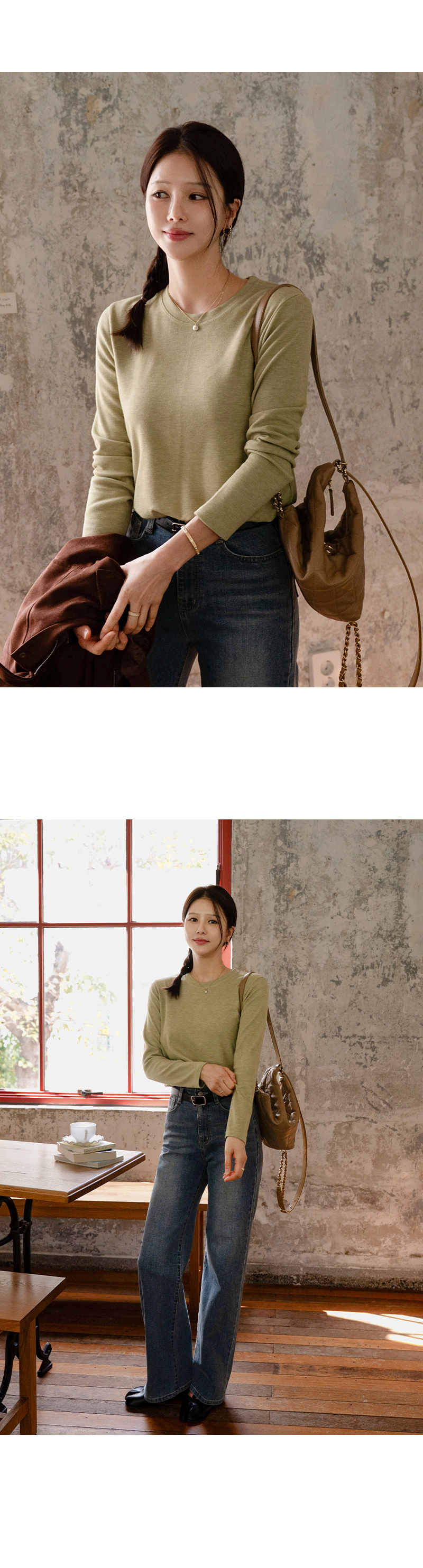 쫀득핏 라운드 스판 티셔츠