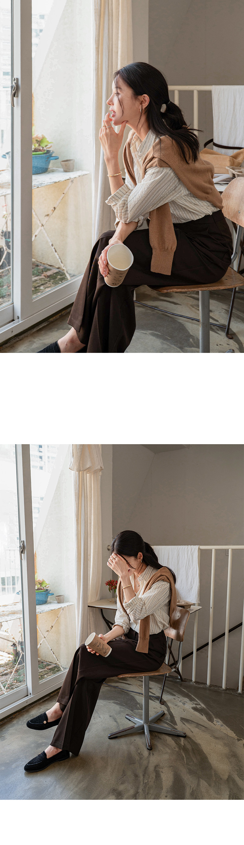 [벨유] 피넛 스트라이프 셔츠