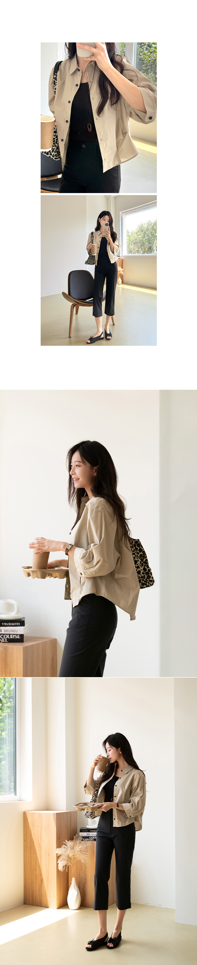 도쿄 라인 핀턱 반소매 셔츠