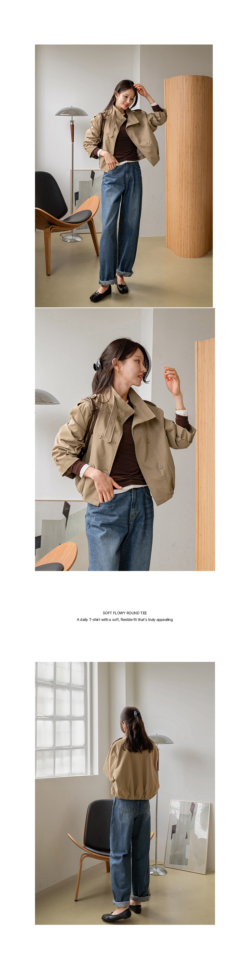 부드러운 후드리 라운드 티셔츠