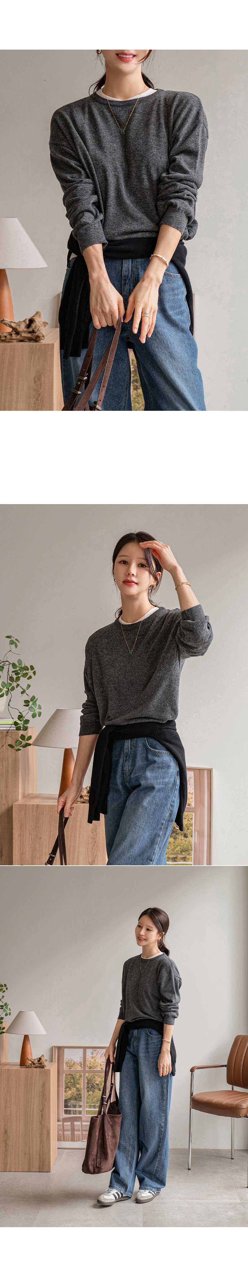 헤븐 베이직 라운드 니트