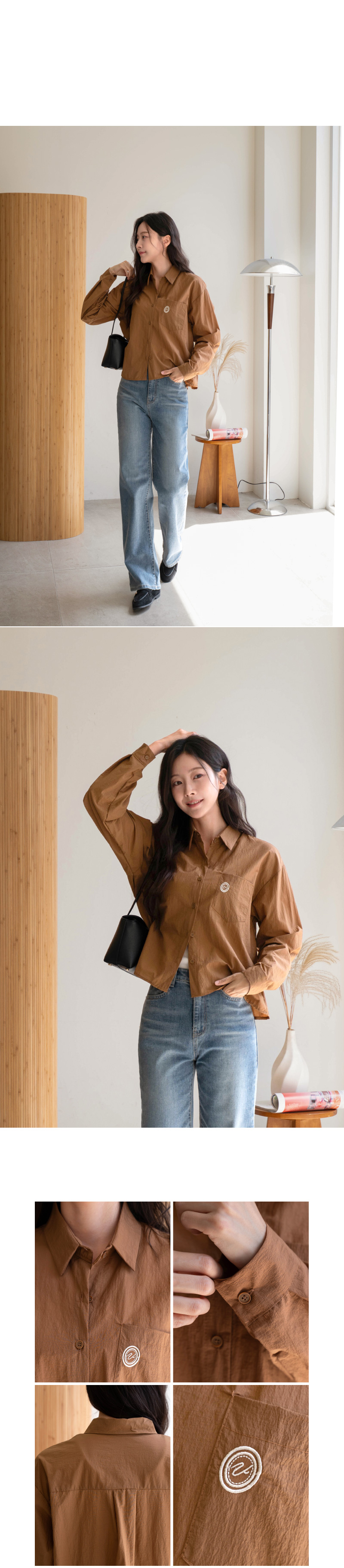솔리드 브이넥 5부 니트