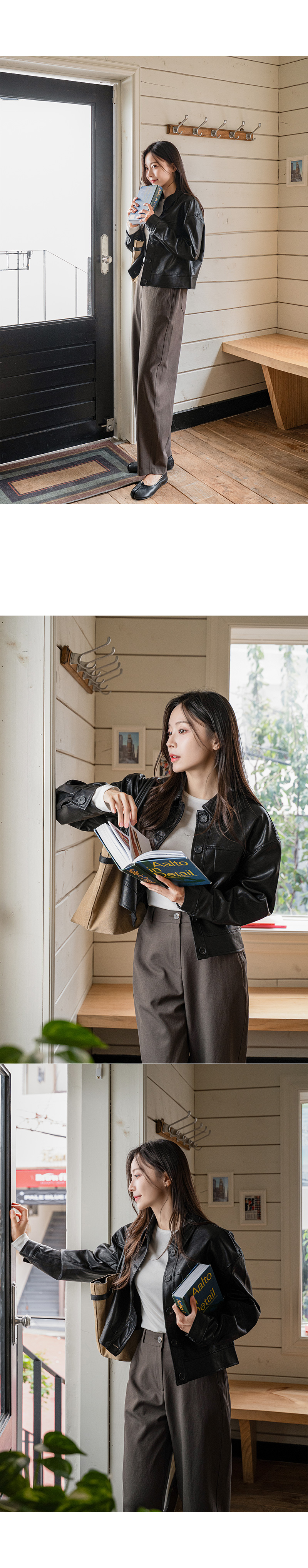 줄리아 레더 셔츠 자켓