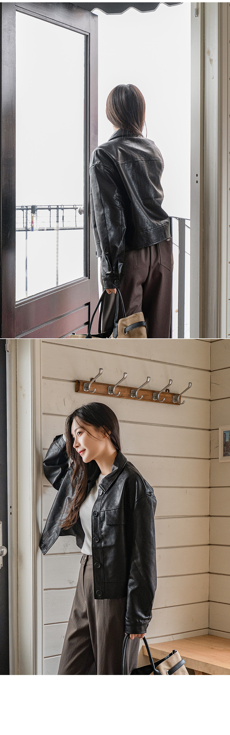 줄리아 레더 셔츠 자켓