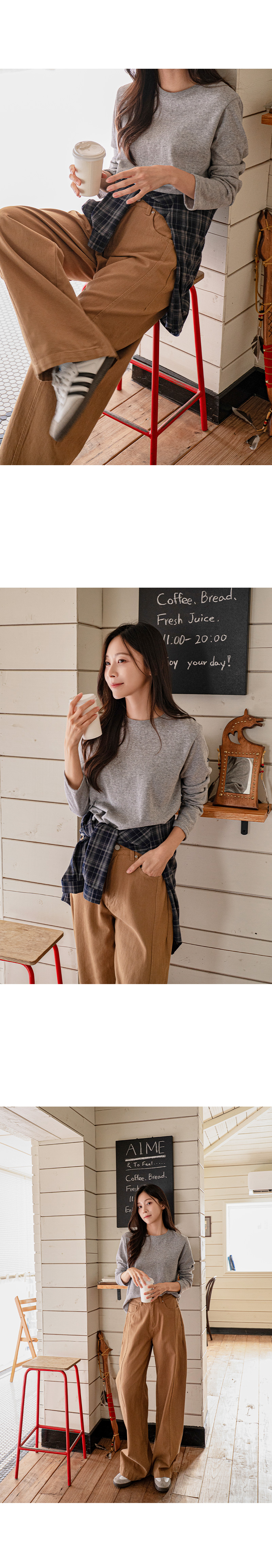 포시즌 베이직 라운드 티셔츠