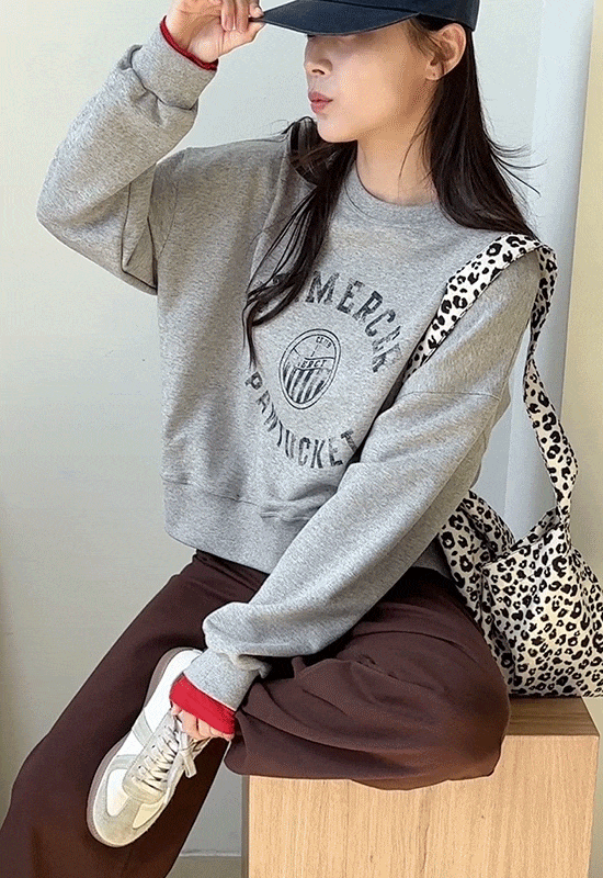 빈티지 스템핑 나염 맨투맨
