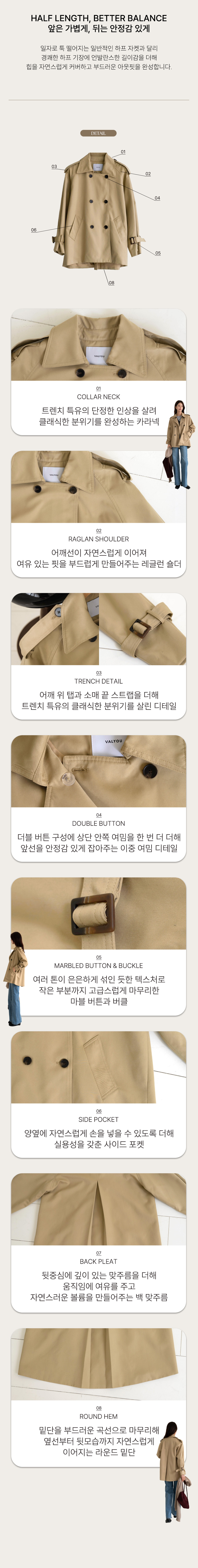 클래식 하프 트렌치 자켓
