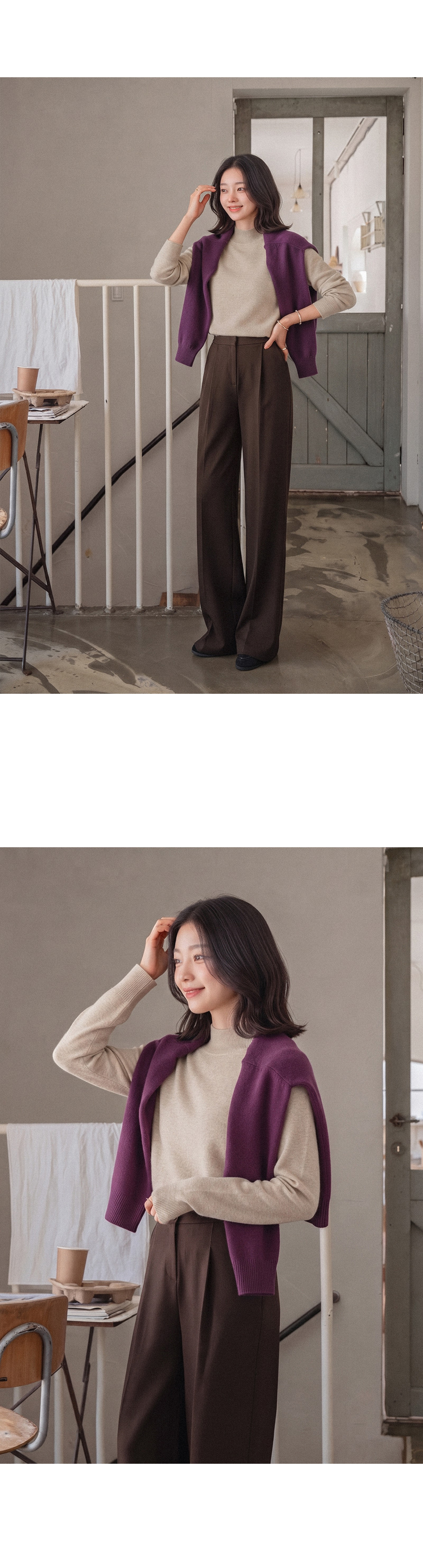 [벨유] 터치미 홀가먼트 반목 니트