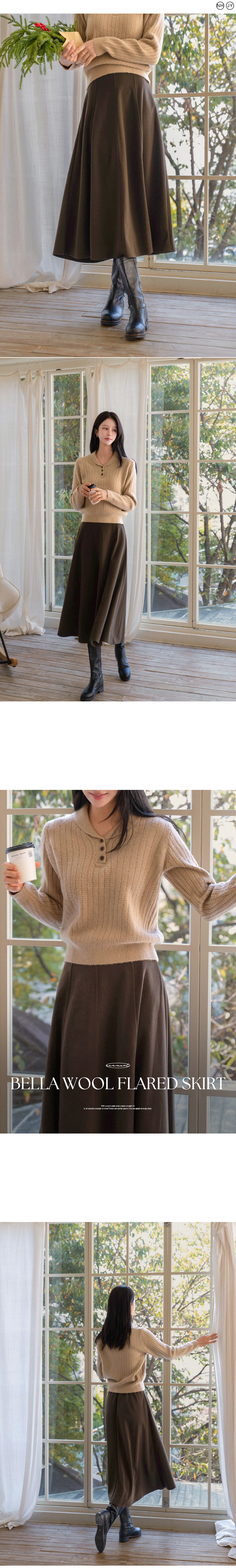 [벨유] 벨라 모직 플레어 스커트
