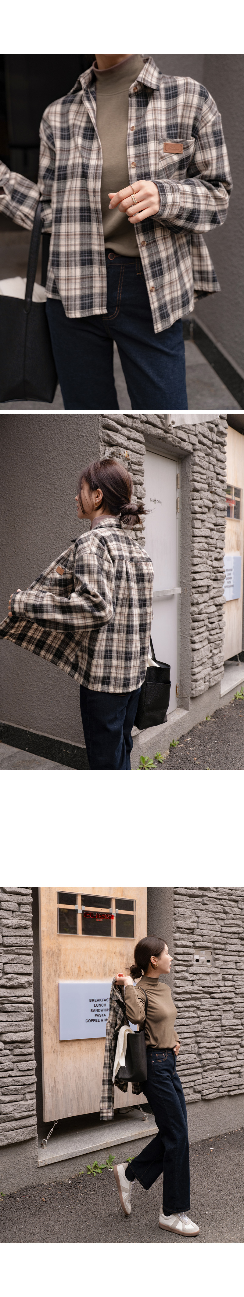 [벨유] 베이직 스판 반폴라 기모티